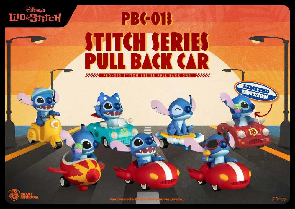 Beast Kingdom PBC-013 Lilo & Stitch Pull Back Car – 6er-Sammler-Display