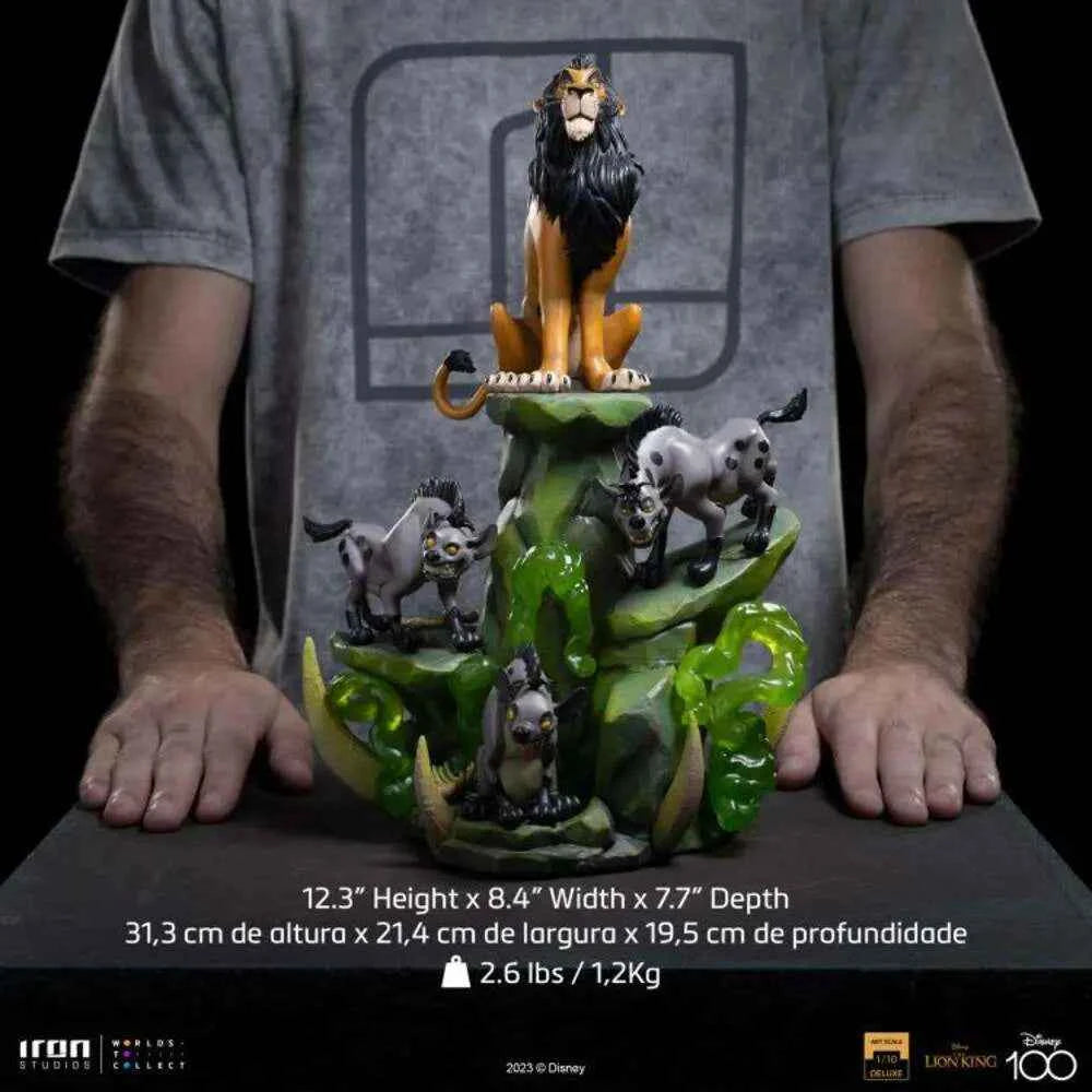 Iron Studios Disney 100: Scar Deluxe Art Scale Statue 1/10 – Der König der Löwen (31 cm)