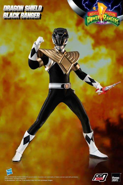 Mmpr Dragon Shield Black Ranger Power Rangers Actionfigur 30cm 1/6 Af Threezero