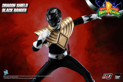 Mmpr Dragon Shield Black Ranger Power Rangers Actionfigur 30cm 1/6 Af Threezero