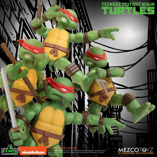 5 Points Teenage Mutant Ninja Turtles Figuren 9cm Deluxe-Set Mezco Toyz