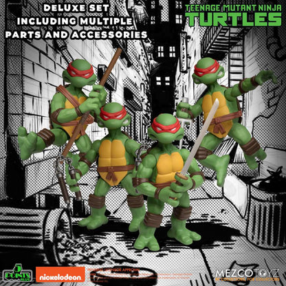 5 Points Teenage Mutant Ninja Turtles Figuren 9cm Deluxe-Set Mezco Toyz