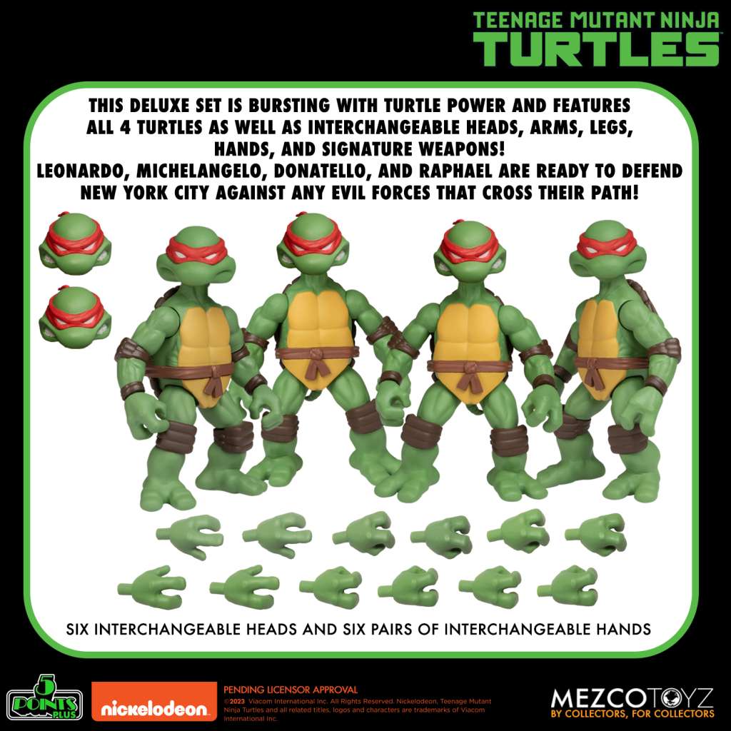 5 Points Teenage Mutant Ninja Turtles Figuren 9cm Deluxe-Set Mezco Toyz
