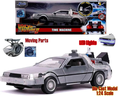 Zurück in die Zukunft II – DeLorean Time Machine 1:24 Die-Cast Modell mit Licht – Jada Toys