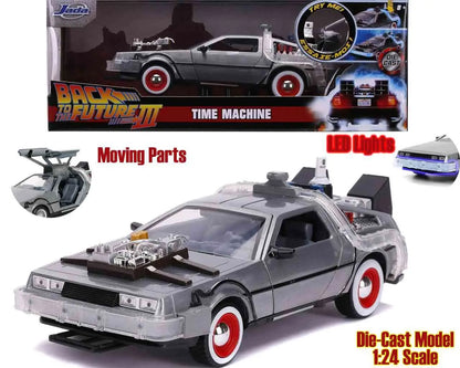Zurück in die Zukunft III – DeLorean Time Machine 1:24 Die-Cast Modell mit LED – Jada Toys