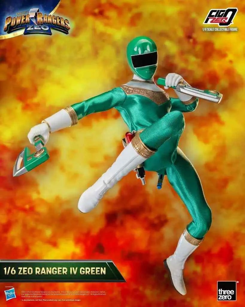threezero FigZero Power Rangers Zeo: Zeo Ranger IV Green – 1/6 Sammlerfigur (30 cm) - Actionfigurenwelt - Actionfigur Sammlerstück
