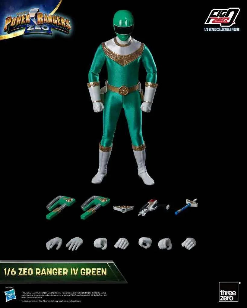 threezero FigZero Power Rangers Zeo: Zeo Ranger IV Green – 1/6 Sammlerfigur (30 cm) - Actionfigurenwelt - Actionfigur Sammlerstück