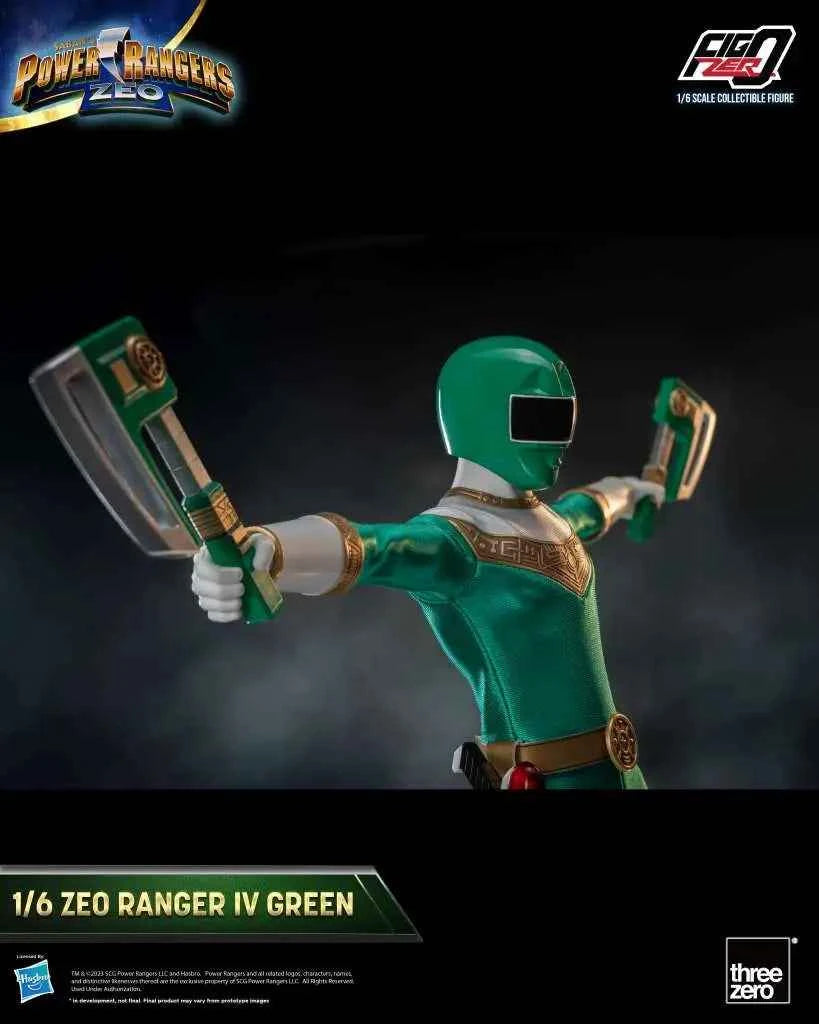threezero FigZero Power Rangers Zeo: Zeo Ranger IV Green – 1/6 Sammlerfigur (30 cm) - Actionfigurenwelt - Actionfigur Sammlerstück