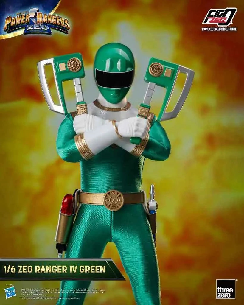 threezero FigZero Power Rangers Zeo: Zeo Ranger IV Green – 1/6 Sammlerfigur (30 cm) - Actionfigurenwelt - Actionfigur Sammlerstück