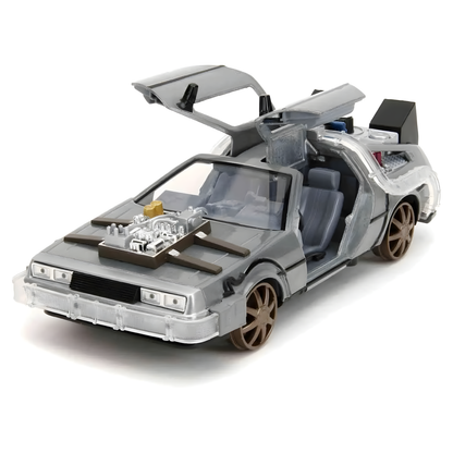 Zurück in die Zukunft III – DeLorean Time Machine Schienen-Version 1:24 Die-Cast Modell mit Licht – Jada Toys
