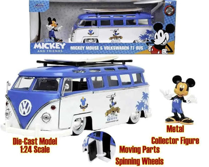Jada Toys Disney Mickey Mouse & 1967 Volkswagen T1 Bus – 1:24 Die-Cast Sammlerset
