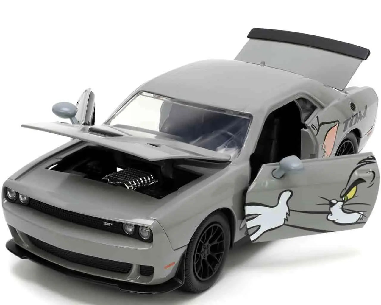 Jada Toys Tom & Jerry – 2015 Dodge Challenger Hellcat mit Jerry Metallfigur 1:24