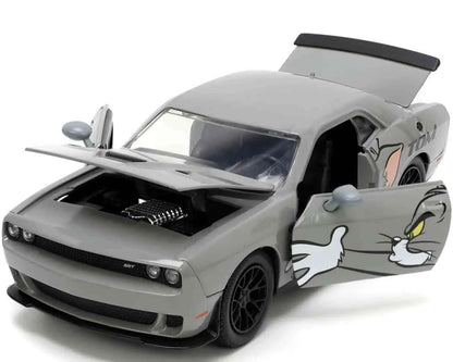 Jada Toys Tom & Jerry – 2015 Dodge Challenger Hellcat mit Jerry Metallfigur 1:24