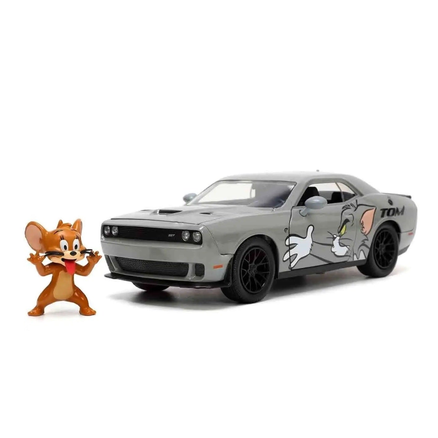 Jada Toys Tom & Jerry – 2015 Dodge Challenger Hellcat mit Jerry Metallfigur 1:24