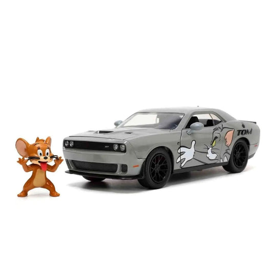 Jada Toys Tom & Jerry – 2015 Dodge Challenger Hellcat mit Jerry Metallfigur 1:24