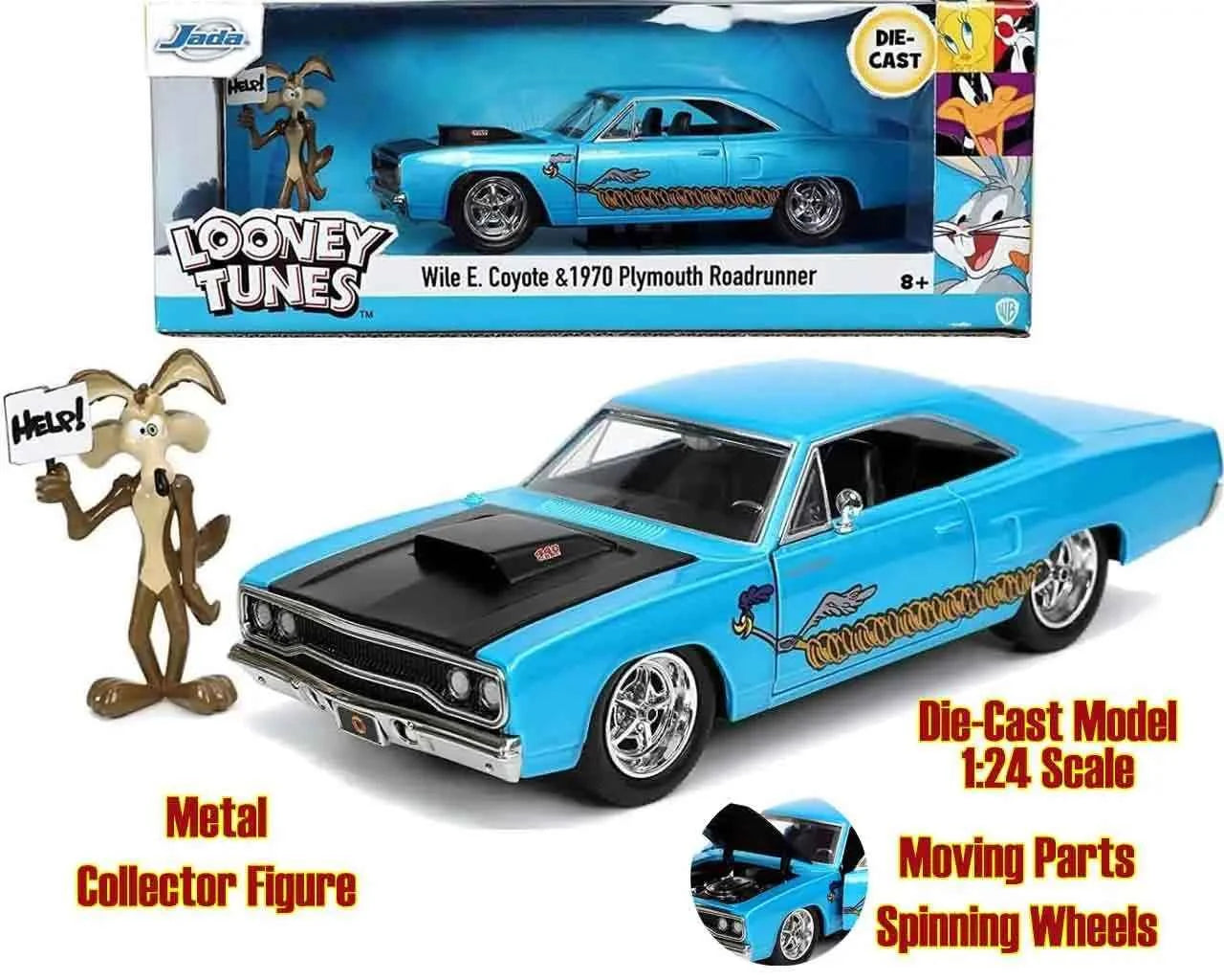 Jada Toys Looney Tunes 1970 Plymouth Road Runner & Wile E. Coyote – 1:24 Die-Cast Sammlerset