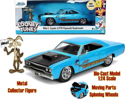 Jada Toys Looney Tunes 1970 Plymouth Road Runner & Wile E. Coyote – 1:24 Die-Cast Sammlerset