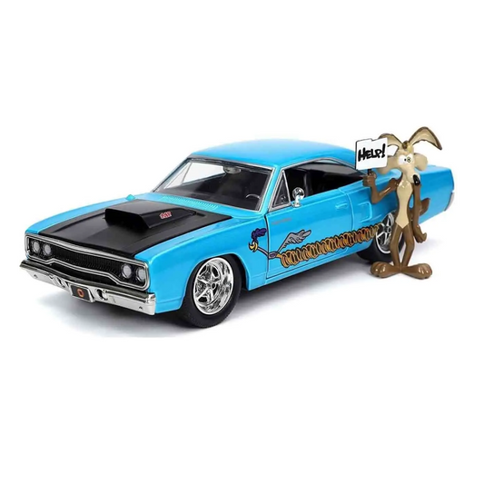 Jada Toys Looney Tunes 1970 Plymouth Road Runner & Wile E. Coyote – 1:24 Die-Cast Sammlerset
