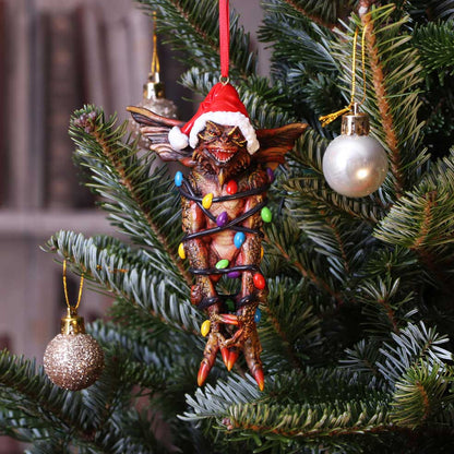 Gremlins mit Irokesenschnitt in Lichterkette 13,5cm zum Aufhängen