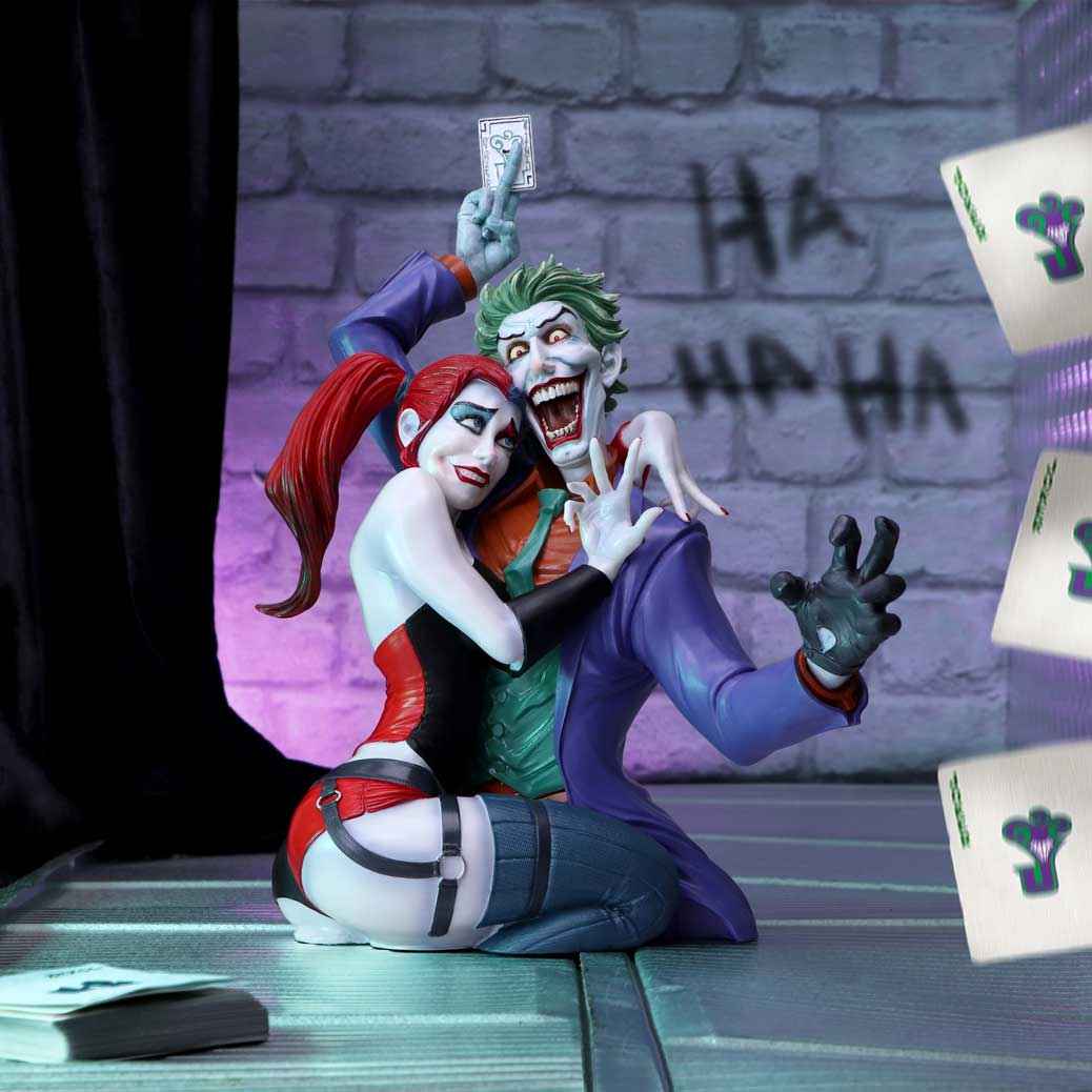 Nemesis Now DC Comics: The Joker & Harley Quinn Sammlerbüste (37,5 cm)