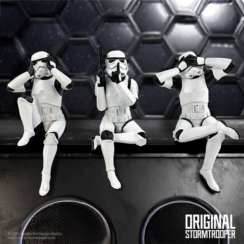 Original Stormtrooper Drei weise sitzende Stormtrooper Figuren 11cm