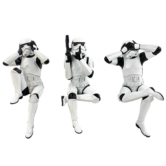 Original Stormtrooper Drei weise sitzende Stormtrooper Figuren 11cm