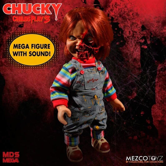 Chucky Childs Play 3 Chucky Pizza Face sprechende Figur 38cm MEZCO TOYZ