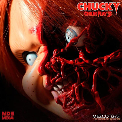 Chucky Childs Play 3 Chucky Pizza Face sprechende Figur 38cm MEZCO TOYZ